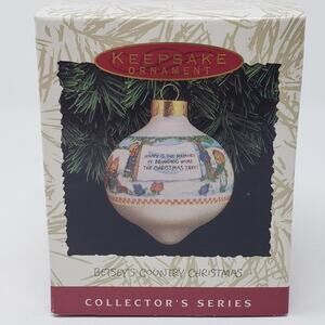 1993 Hallmark Betsey’s Country Christmas #2 Glass Bulb Keepsake Holiday Ornament